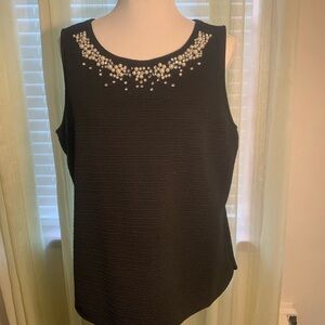 Banana Republic Black Pearl-Embellished Tank Top